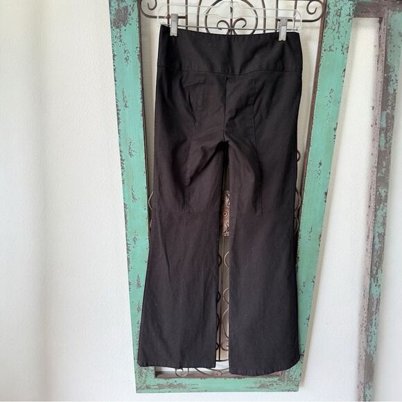 Black High-Waisted Wide-Leg Pants with Button Detail - Picture 11 of 11